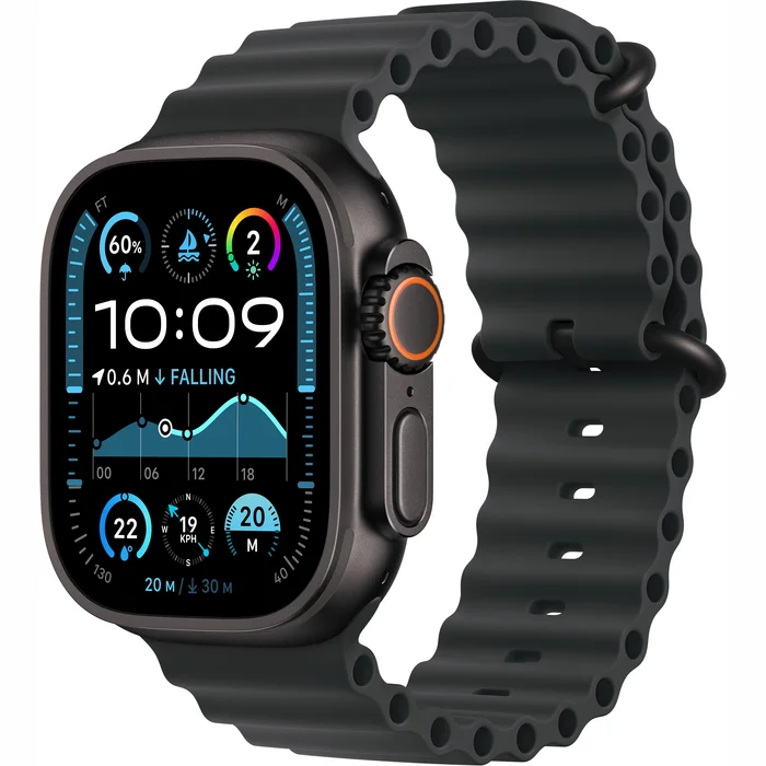 Viedpulksteņi Apple Watch Ultra 2 GPS + Cellular 49mm Black Titanium Case with Black Ocean Band